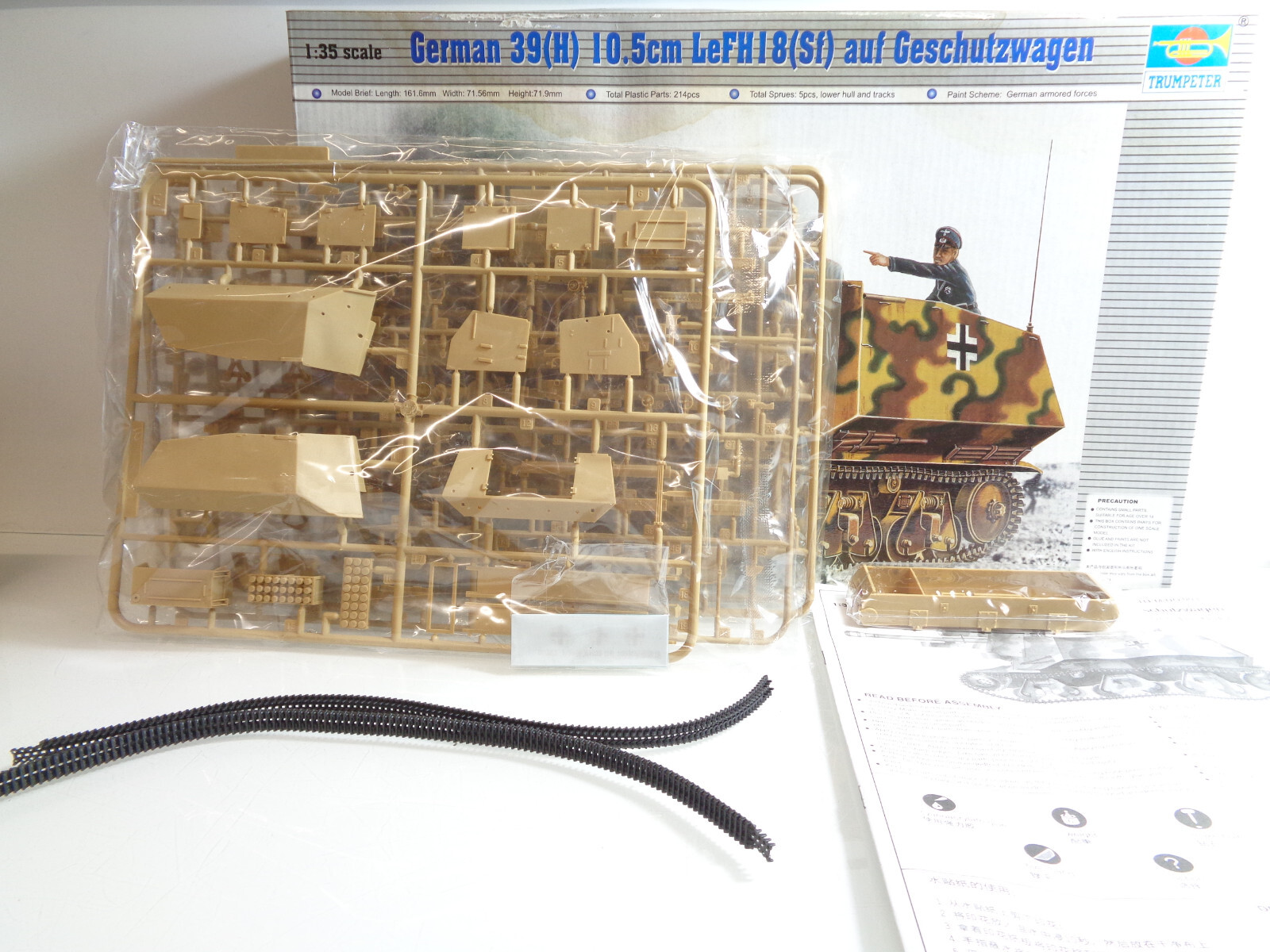 Trumpeter 1:35 00350 German 39(H) LeFH18(Sf) auf Geschützwagen in OVP JD6731 – Bild 3