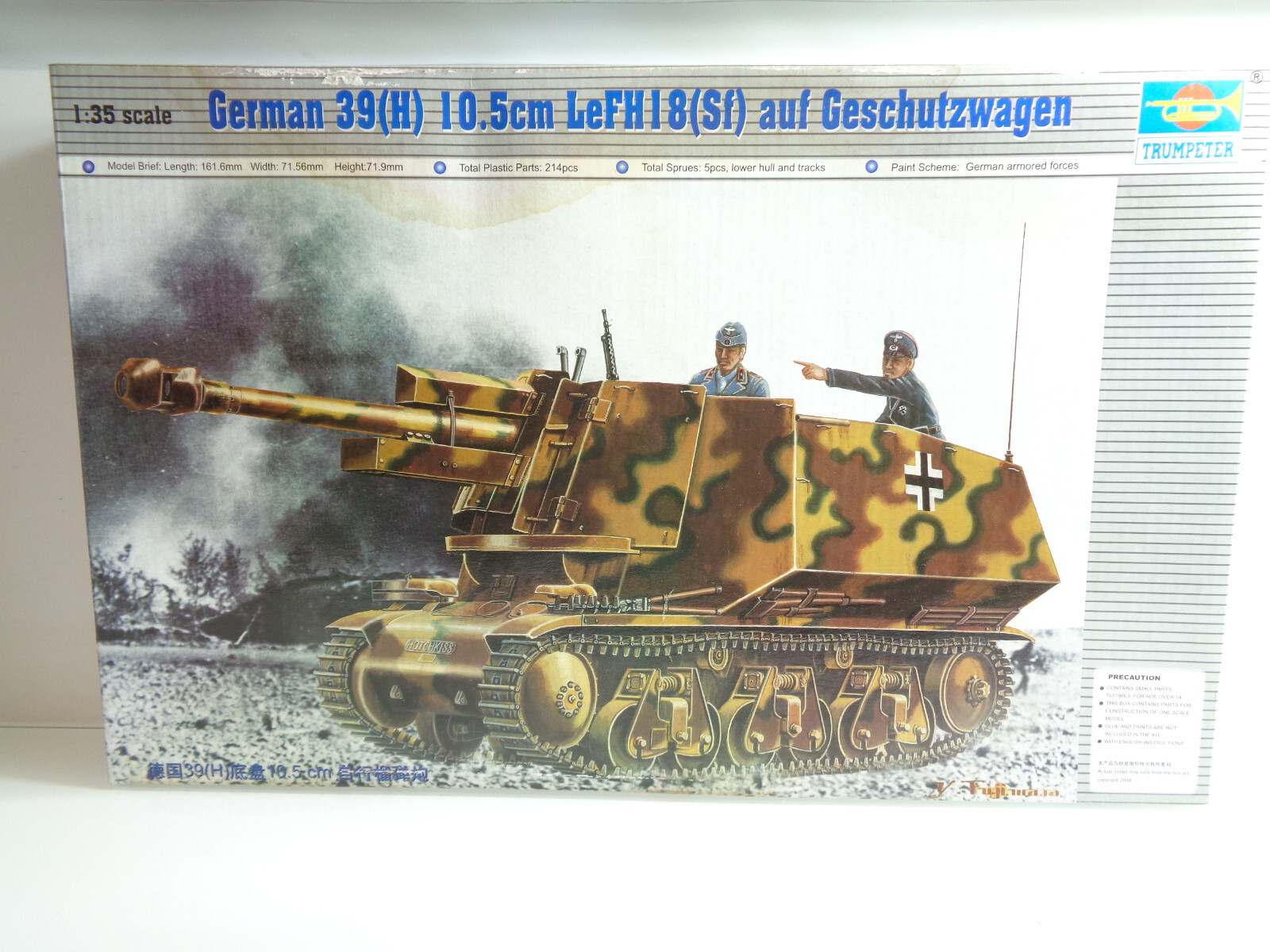 Trumpeter 1:35 00350 German 39(H) LeFH18(Sf) auf Geschützwagen in OVP JD6731