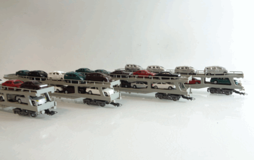 Unbekannt H0 4 x Autotransportwagen mit 42 PKW BH583 o. – Bild 3