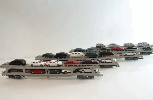 Unbekannt H0 4 x Autotransportwagen mit 42 PKW BH583 o.