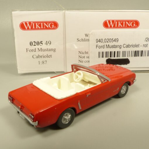 Wiking 1:87 020549 Ford Mustang Cabriolet rot in OVP EX7479 – Bild 3