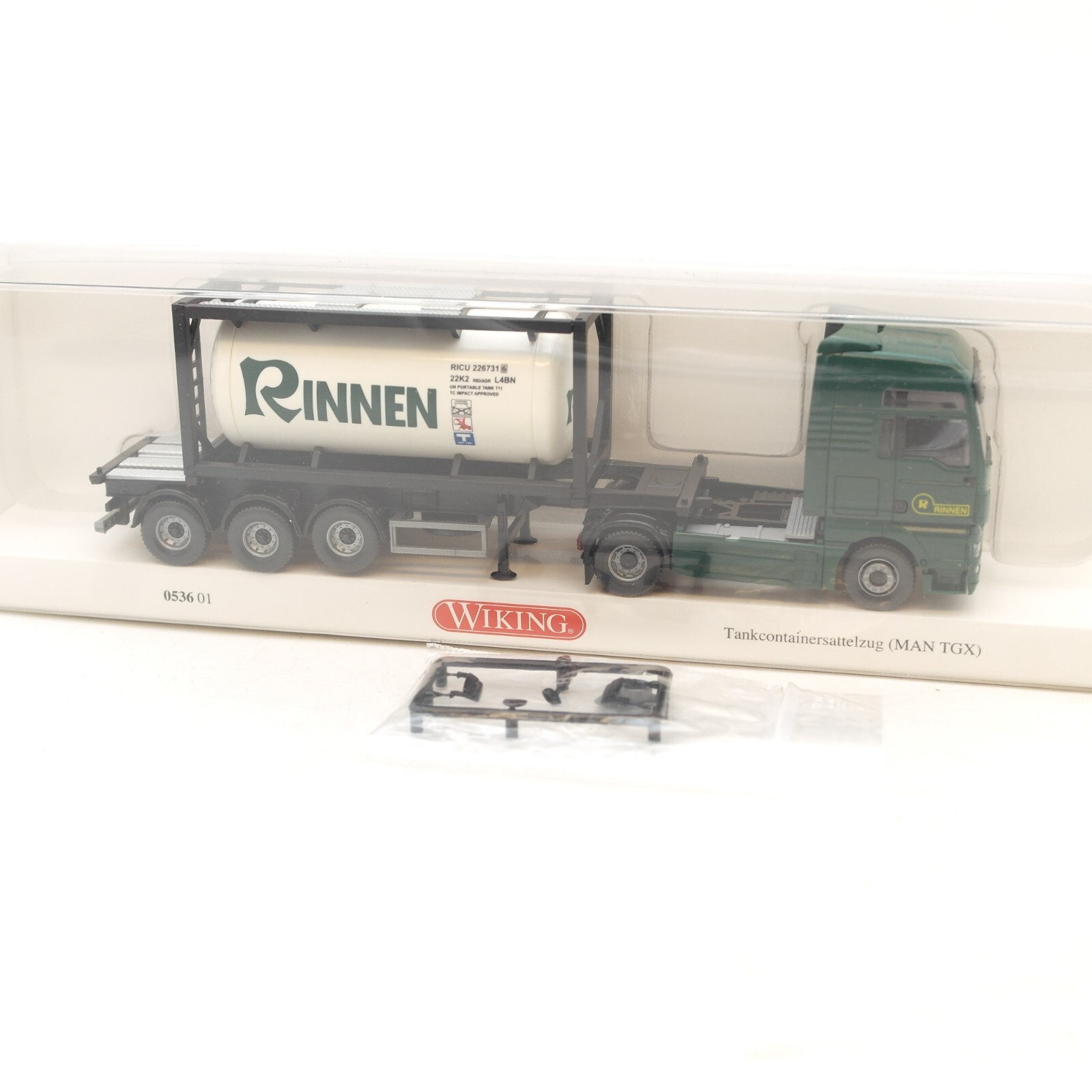 Wiking 1:87 0536 01 MAN TGX Tankcontainersattelzug Rinnen in OVP RG3653 – Bild 4