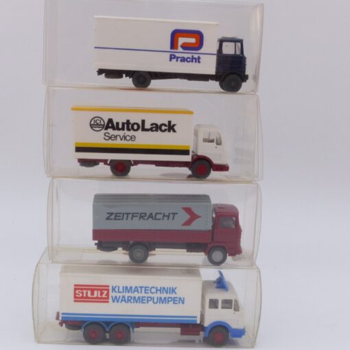 Wiking 1:87 Mercedes Koffer und Pritschen-LKW Modelle im 4er Pack in EVP EX3037A – Bild 3