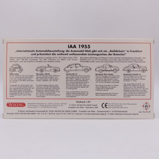 Wiking 1:87 PMS 81-29 IAA 1955 PKW Modelle im 5er-Set in OVP EX6461 – Bild 3