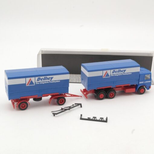 Albedo 1:87 MAN Hängerzug Delhey Frachtsystem in OVP QR9696 – Bild 3