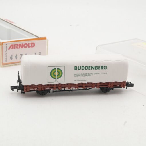 Arnold N 4478-13 Rungenwagen mit Plane Buddenberg der DB in OVP RR293 – Bild 3