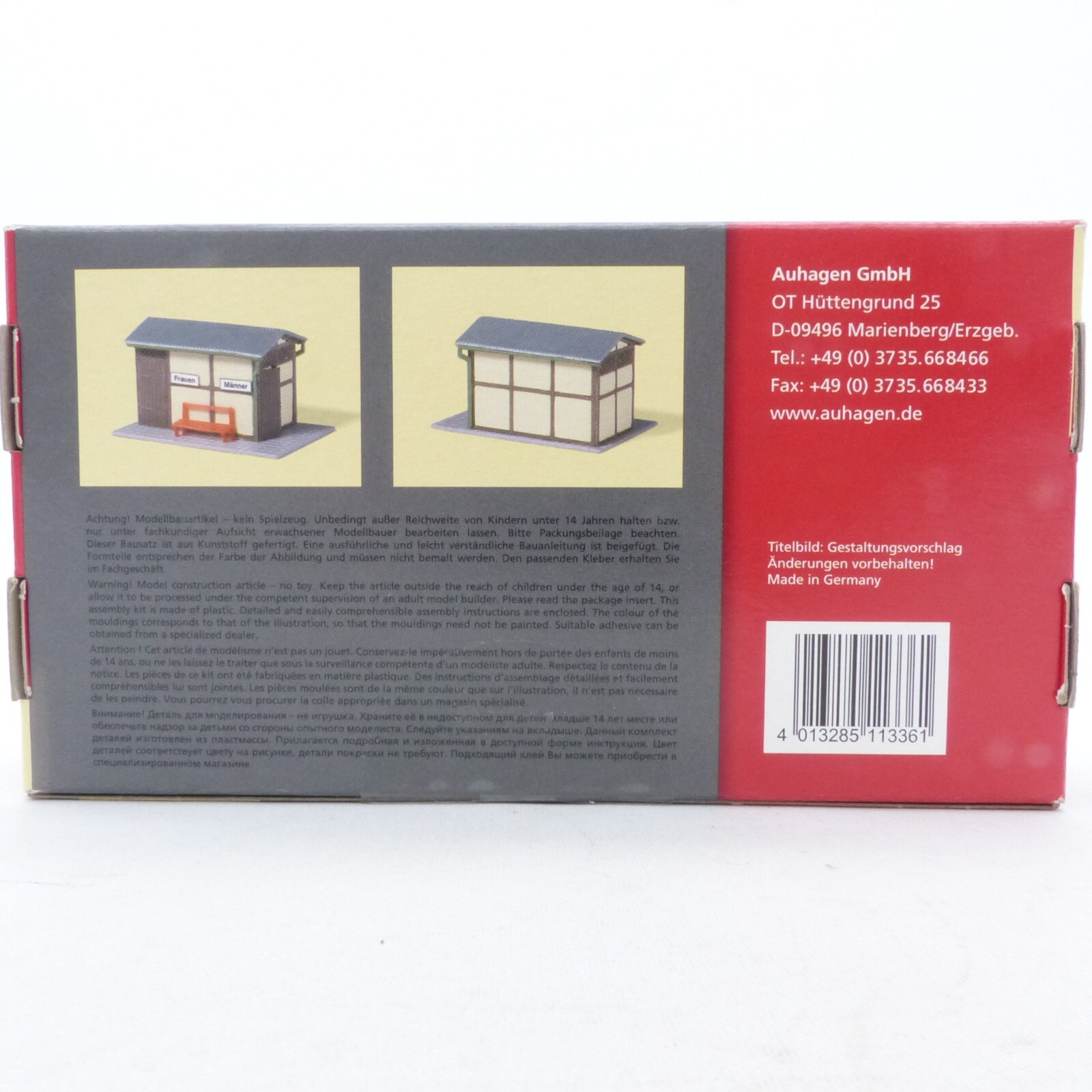 Auhagen H0 Bausatz 11336 Bahnhofstoilette mit Zaun in OVP EX5130 – Bild 3