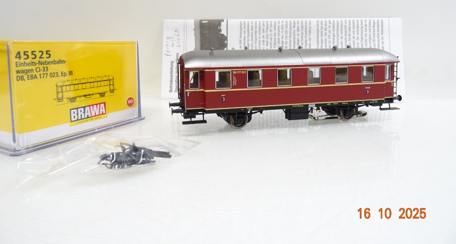 BRAWA H0 45525 AC Einheits-Nebenbahnwagen Ci-33 der DB in OVP F1175