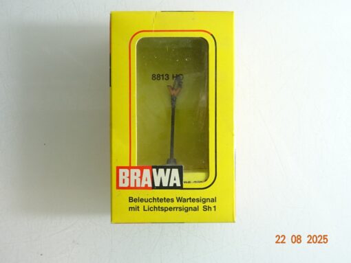 Brawa H0 8813 Beleuchtetes Wartesignal mit Lichtsperrsignal Sh 1  in OVP PK783