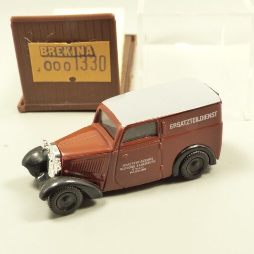 Brekina 1:87 1330 DKW F7 Kastenwagen DKW Ersatzteildienst braun in OVP EX5324