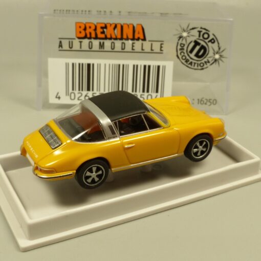 Brekina 1:87 16250 Porsche 911 Targa gelb/schwarz in OVP EX7266 – Bild 3