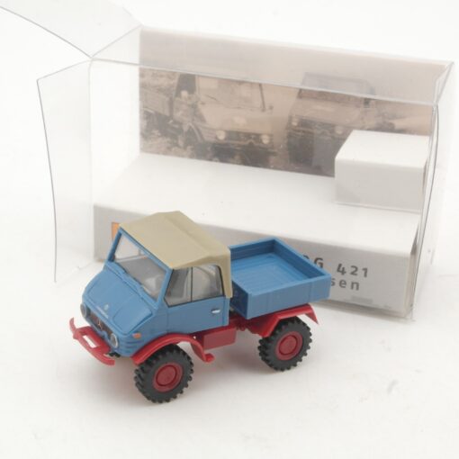 Brekina 1:87 39021 Unimog 421 Pritsche blau in OVP RR2921