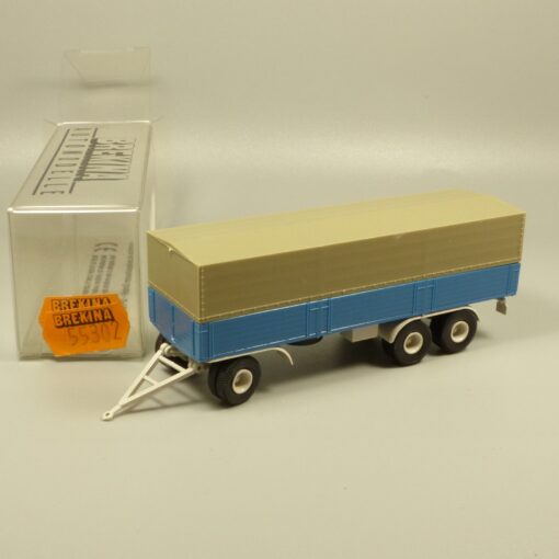 Brekina 1:87 55302 Anhänger 3-achs Pritsche/Plane neutral in OVP EX7200