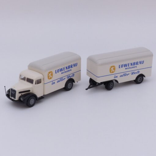 Brekina 1:87 Nr.: 7210 MAN F8 Hängerzug Löwenbräu, in EVP EX2406