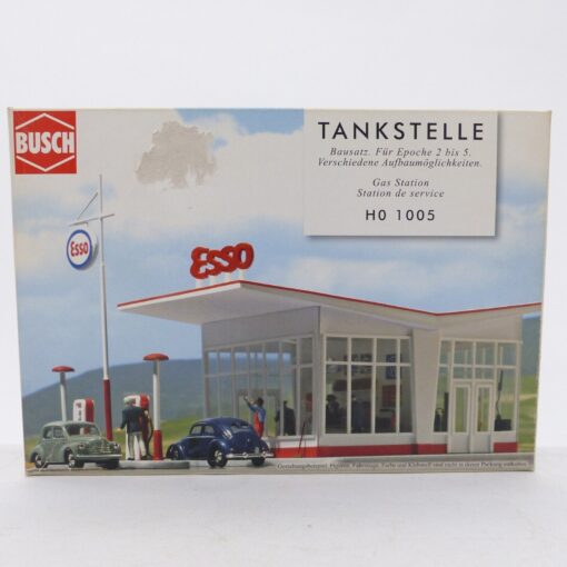Busch H0 Bausatz 1005 Tankstelle Esso in OVP EX5380
