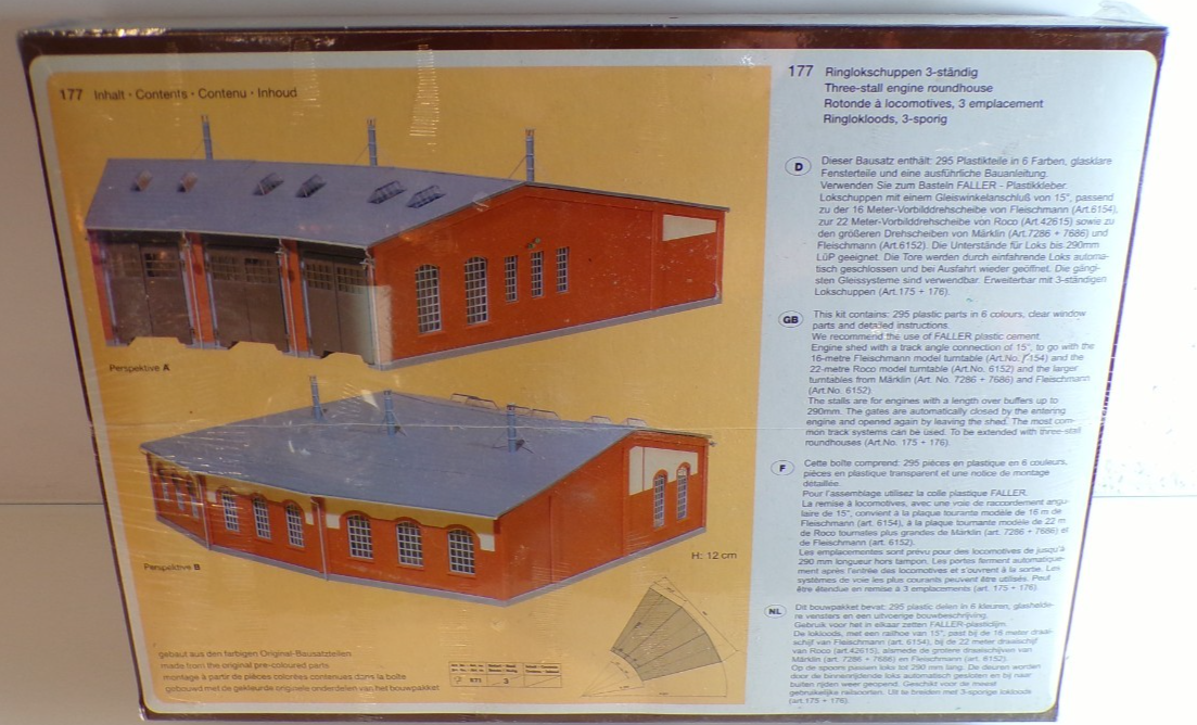 Faller H0 177 Ringlokschuppen 3-ständig Bausatz neuwertig s. Foto in OVP PK2386 – Bild 3