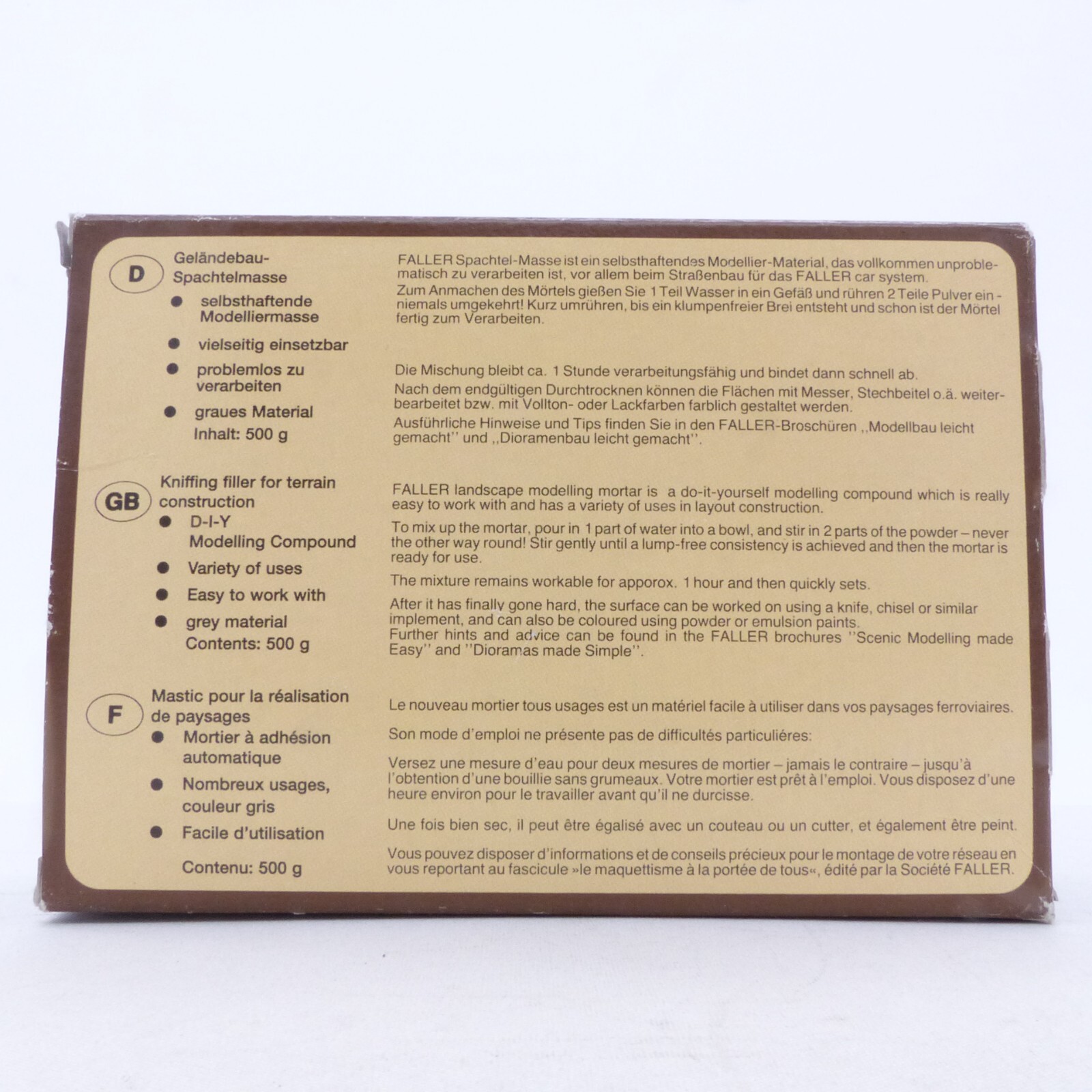 Faller H0 Bausatz 170654 Geländebau-Spachtelmasse grau in OVP EX5136 – Bild 3