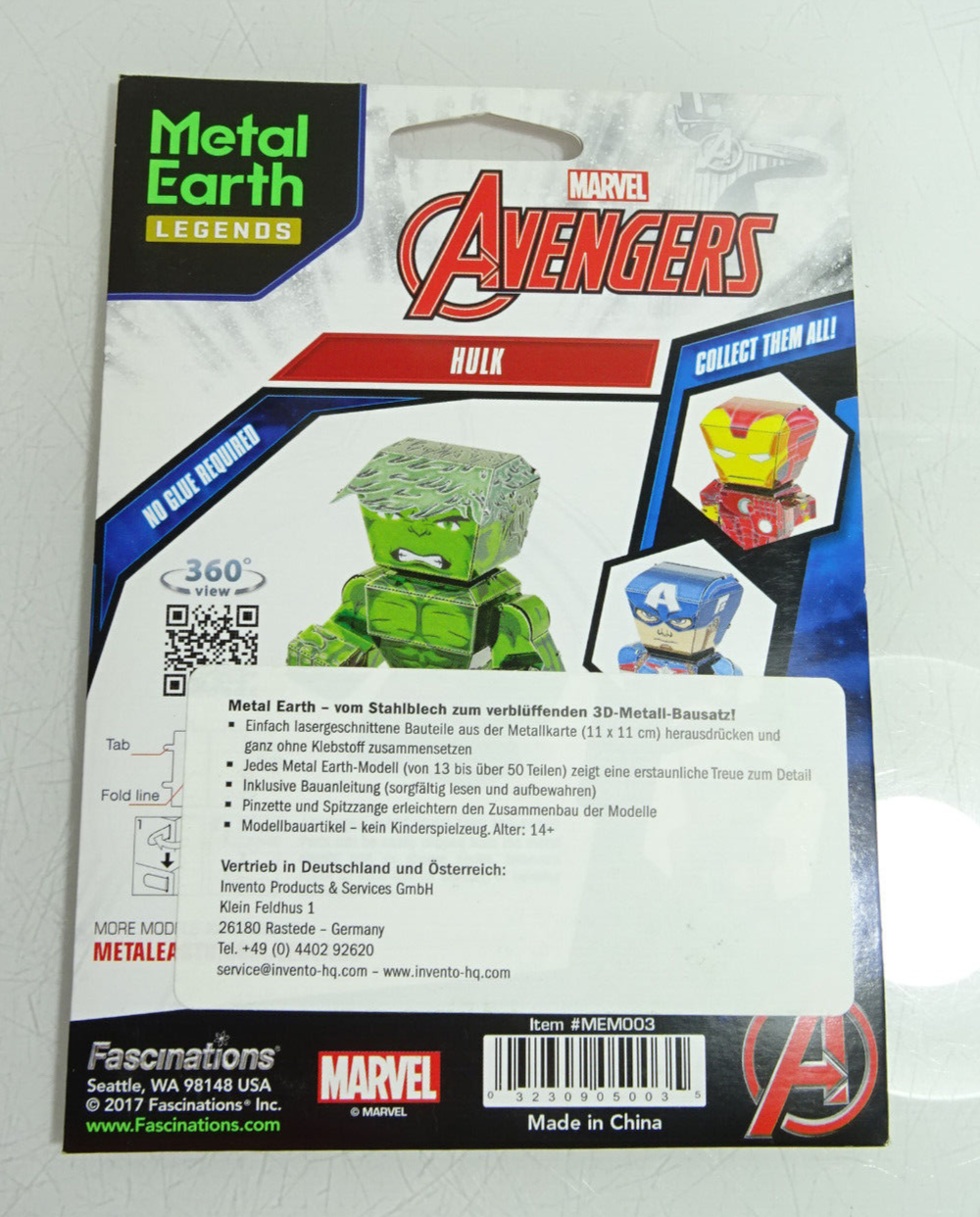 Fascinations Metall Earth Legends Bausatz 3 D Figur Hulk in OVP AR8189 – Bild 3
