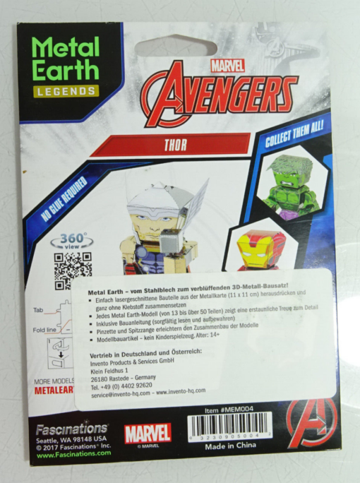 Fascinations Metall Earth Legends Bausatz 3 D Figur Thor in OVP AR8184 – Bild 3