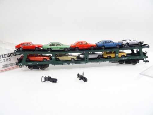 Fleischmann H0 5285 Autotransportwagen mit 9 PKW der DB in OVP RR1036 – Bild 3