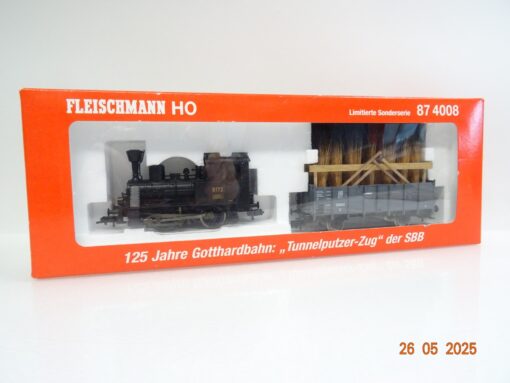 Fleischmann H0 87 4008 Tunnelputzer-Zug der SBB 125 Jahre Gotthardbahn OVP JL744 – Bild 3
