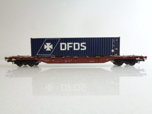 Fleischmann H0 Containertragwagen mit Container DFDS der B BH705 o.