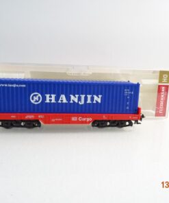 Fleischmann H0 Flachwagen mit Container Hanjin der DB in EVP PR7558