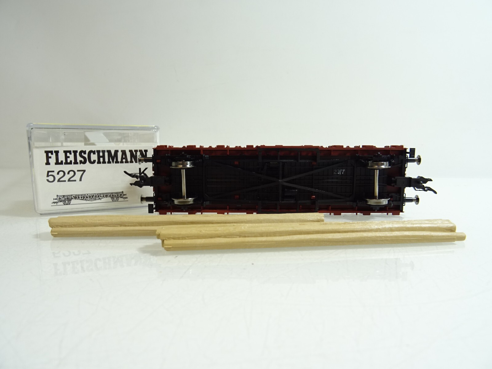 Fleischmann H0 K 5227 Rungenwagen mit Ladung der DB in OVP PR1211 – Bild 4