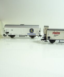 Fleischmann H0 zwei Kühlwagen "früh Kölsch u. Löwenbräu" der DB EVP PR123