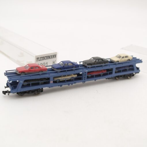 Fleischmann N 8291 K Autotransportwagen mit 8 PKW beladen der DB in OVP RR2432