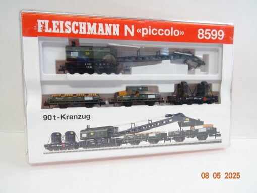 Fleischmann N 8599 K Kranzug-Set 4tlg. 90t der DB neuwertig in OVP JL552