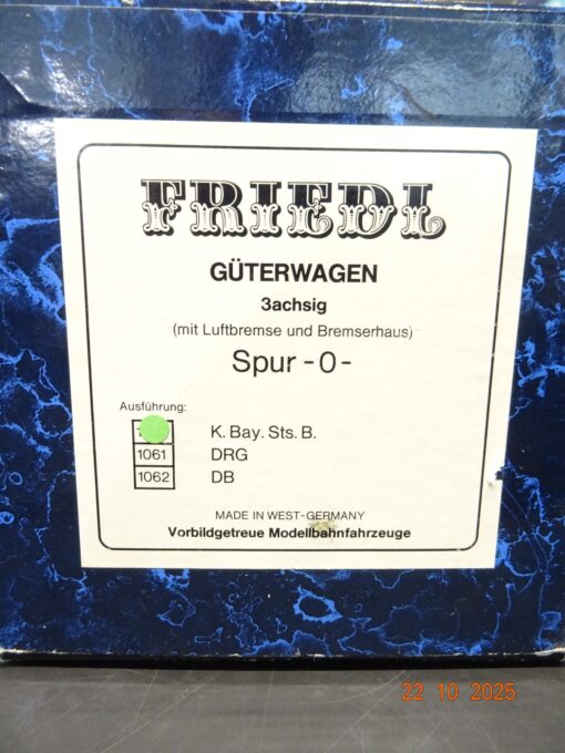 Friedl Spur 0 Messing Güterwagen 3achs. der K.Bay.Sts.B. in OVP JL3771 – Bild 8