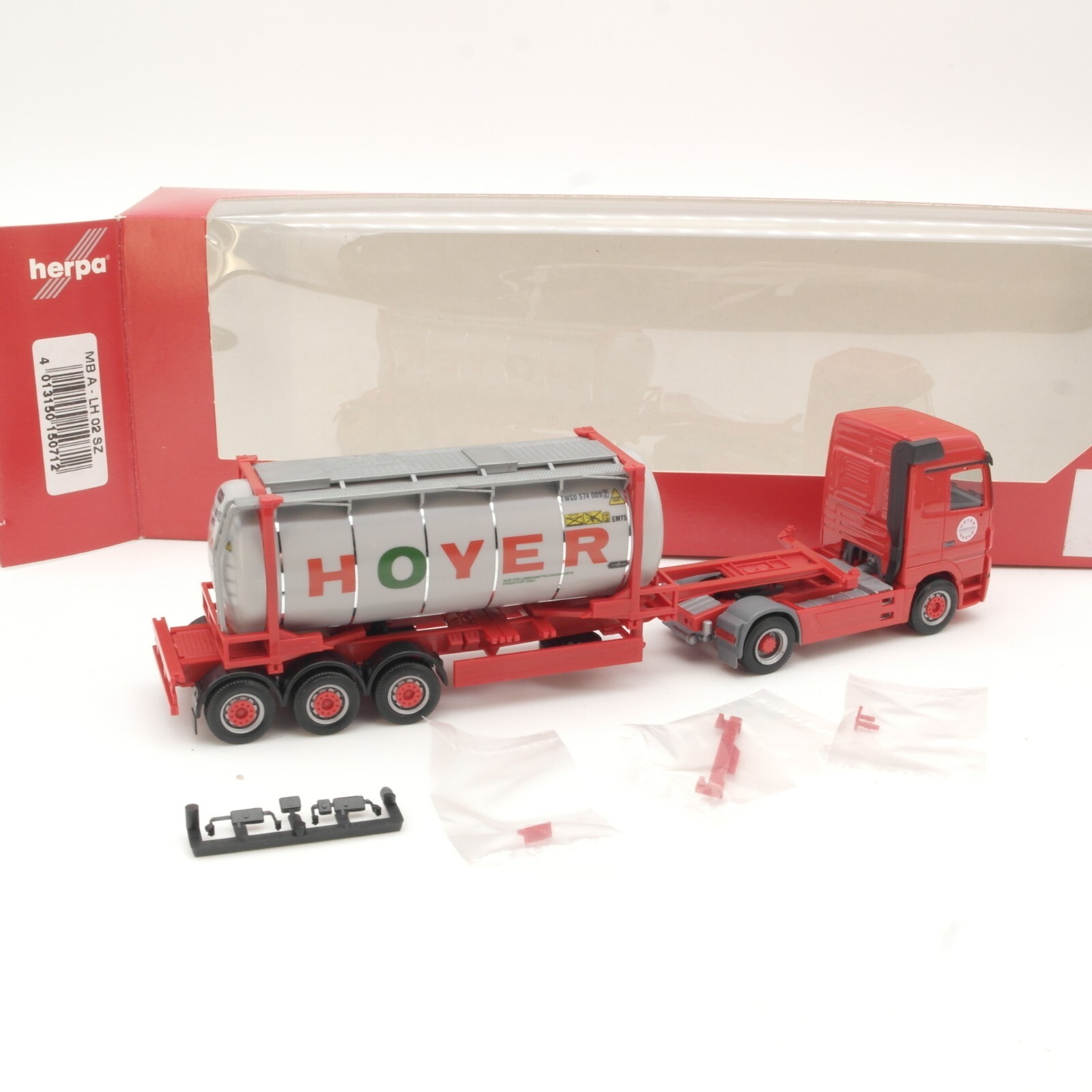 Herpa 1:87 150712 Actros LH '02 Tankcontainer-Sattelzug Hoyer in OVP QR7697 – Bild 3