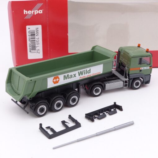 Herpa 1:87 155496 MAN TGS Rundmulden Sattelkipper Max Wild in OVP EX7437 – Bild 3