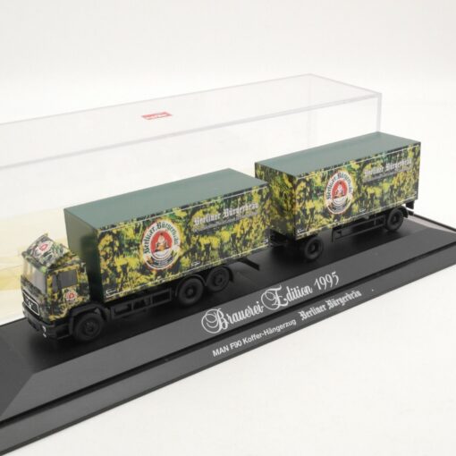 Herpa 1:87 MAN F90 Hängerzug Berliner Bürgerbräu In PC Box RI1355