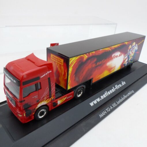 Herpa 1:87 MAN TG-A XXL Jumbokoffersattelzug www.national-fire.de PC-Box EA6687