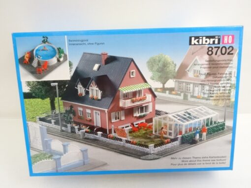 Kibri H0 8702 Haus Rosenstrasse mit Schwimmingpool neuwertig in OVP QR4397