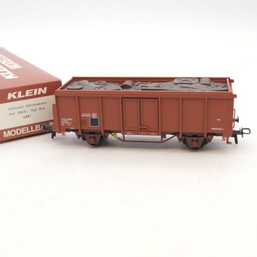 Klein Modellbahn H0 3287 offener Güterwagen mit Ladung der SNCF in OVP RF4142