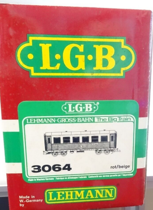 LGB Spur G 3064 Personenwagen rot Rh B 2. Kl. mit Figuren u Bel. in OVP CK4928 – Bild 3