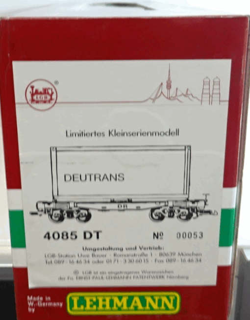 LGB Spur G 4085 DT Containerwagen DEUTRANS Limitiertes Modell #53 in OVP PK166 – Bild 6