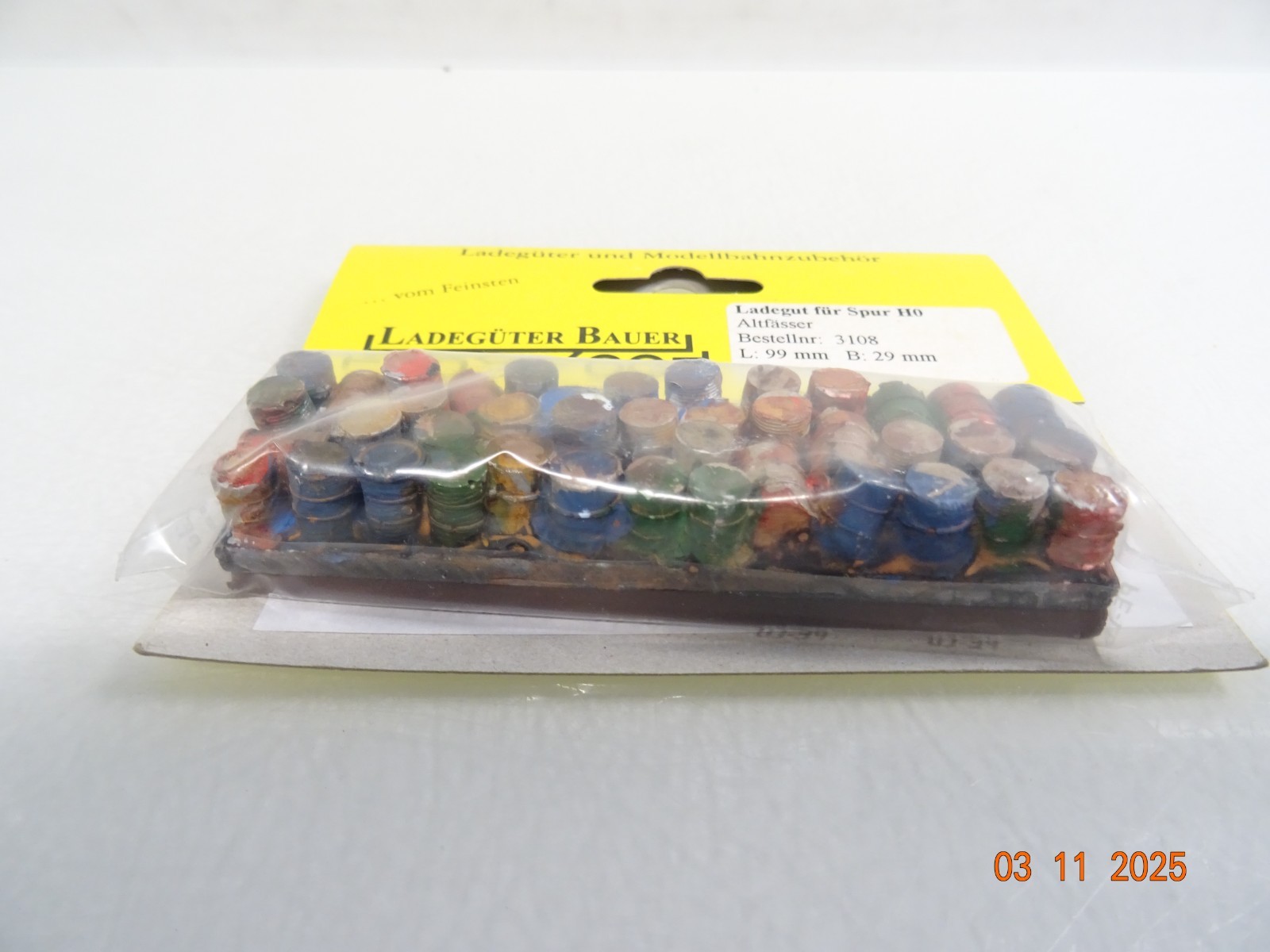 Ladegüter Bauer H0 Ladegut Altfässer 3108 L 99 mm B 29 mm in OVP RR4316 – Bild 3