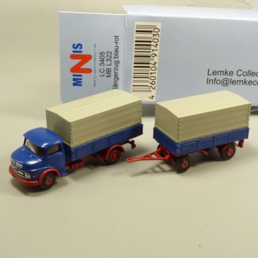 Lemke Minis 1:160 LC3405 MB L322 Hängerzug blau-rot in OVP EX6162