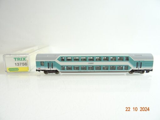 MINITRIX N 13756 Doppelstockwagen 2. Kl. der DB in OVP PR3436