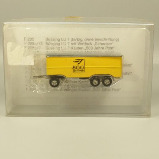 MZZ Modellbahnzubehör Spur N F208b/70 3-Achs-Anhänger 500 Jahre Post OVP EX6337 – Bild 4