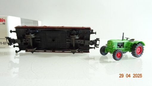 Märklin H0 00761-07 Niederbordwagen mit Deutz Traktor der DB in OVP PR7320 – Bild 4