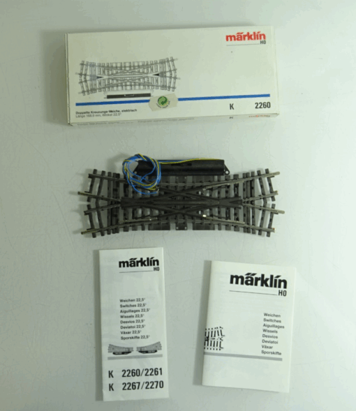 Märklin H0 2260 K-Gleis Doppelte Kreuzungsweiche mit Antrieb in OVP PK1300