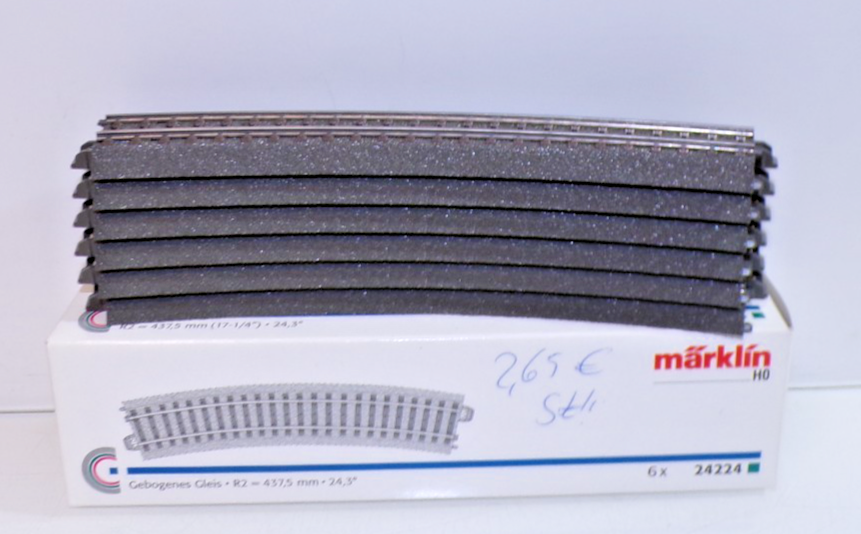 Märklin H0 24224 C Gleis gebogen 6 Stück R2 437,5 mm in OVP PK2953