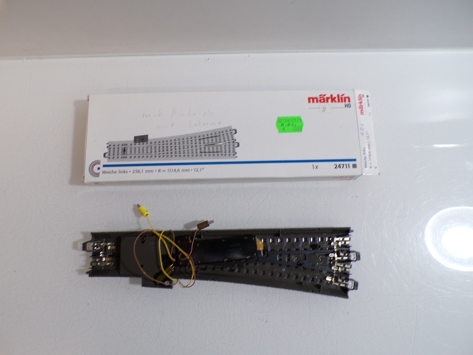 Märklin H0 24711 schlanke Weiche links mit Antrieb siehe Foto in OVP PK2968 – Bild 3
