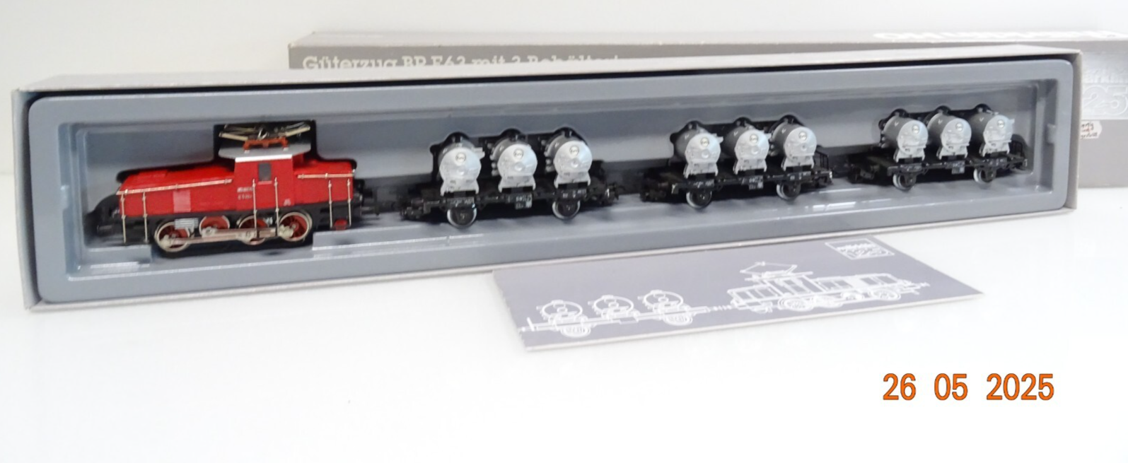 Märklin H0 2874 Güterzug 4tlg. mit E63 und Behältertragwagen in OVP JL751
