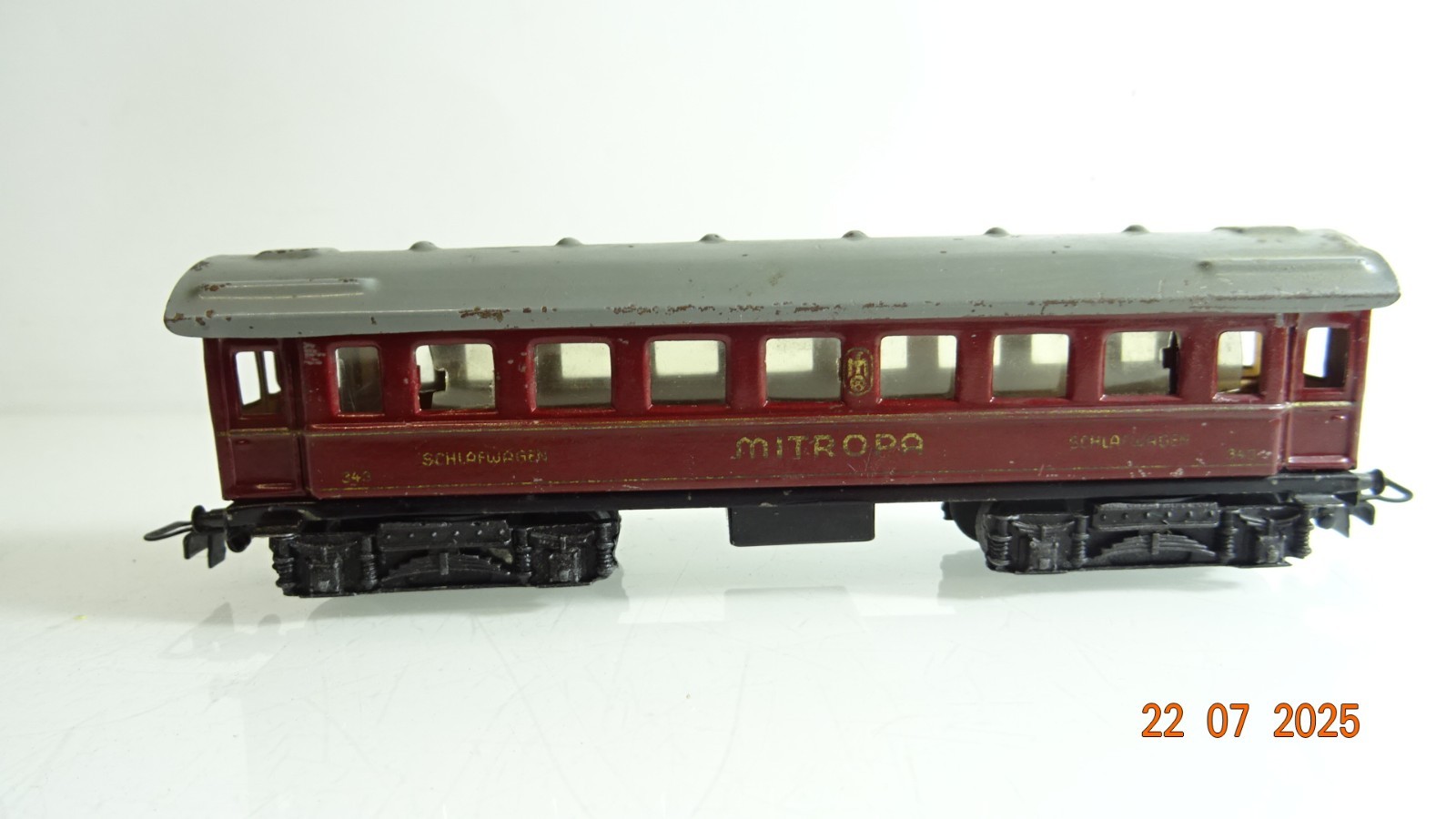 Märklin H0 343 Schlafwagen Mitropa Blech, siehe Foto RR2550 o. – Bild 3